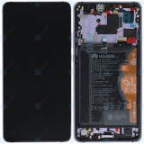 Huawei Mate 20 X (EVR-L29) Capac frontal al modulului de afișare + LCD + digitizer + baterie fantomă argintie 02352GDA