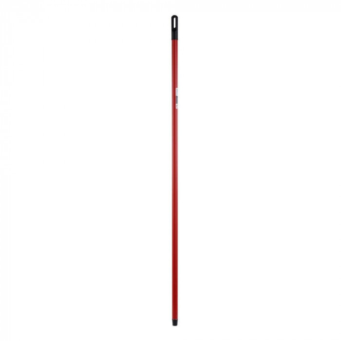 Coada Cauciucata Metalica, 120 cm, Rosie, Matura si Mop, Coada Metalica cu Filet si Agatatoare, Coada Matura, Coada Mop, Cozi Metalice, Coada Metalica