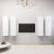 Comode TV, 4 buc., alb, 30,5x30x110 cm, lemn prelucrat