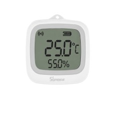 Senzor smart SONOFF temperatura si umiditate Zigbee 3.0 cu ecran LCD 2.2 inch si protectie IP65 pentru monitorizare ambientala (SNZB-02WD)