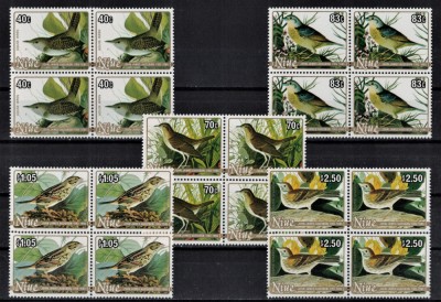NIUE 1985 - Pasari, Audubon aniv. 200 de ani / serie completa MNH (Michel 100&amp;euro;) foto
