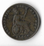 Moneda farthing 1839 - Marea Britanie, Europa, Cupru (arama)