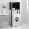 VidaXL Raft de mașină de spălat 2 polițe negru 71x29,5x170,5 cm fier
