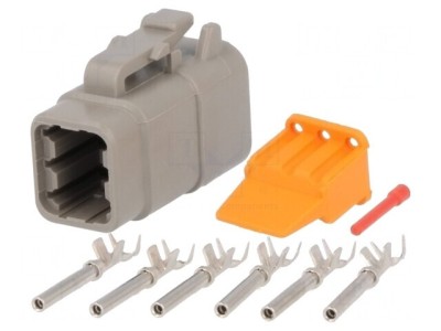 Conector cablu-cablu DTM mamă 6 pini crimpat foto