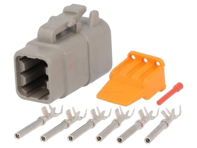 Conector cablu-cablu DTM mamă 6 pini crimpat