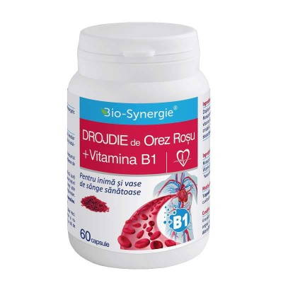 Drojdie de Orez Rosu + Vitamina B1 60 capsule Bio Synergie foto