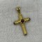 PANDANTIV AUR 18K CRUCE + 4 Rubine Caboshon - Crucifix Grecia - 8.4g. !