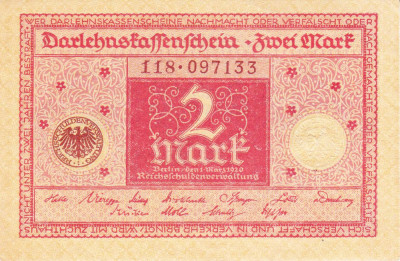 Bancnota Germania 2 Marci 1920 - P59 UNC- foto