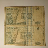 Di.194. Bancnota 500 lei 1992 uzata Profil lateral, fir sibtire si gros