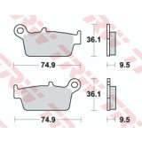 Set placute frana spate Yamaha Kawasaki Suzuki Honda TRW MCB575EC