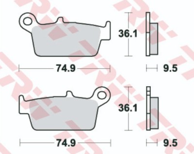 Set placute frana spate Yamaha Kawasaki Suzuki Honda TRW MCB575EC foto
