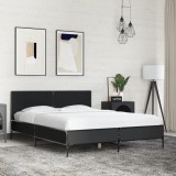 VidaXL Cadru de pat, negru, 140x200 cm, lemn prelucrat și metal