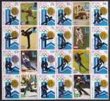 Belize 1980 - Jocurile Olimpice - Lake Placid, Medaliați, Pereche cu viniete Staif + 2 Colițe, Cota 42.50 EURO, SET COMPLET, 4 POZE, MNH