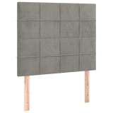 Cumpara ieftin Tablie de pat gri deschis 90x5x118/128 cm catifea