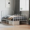 VidaXL Cadru de pat metalic cu tăblie de cap/picioare&nbsp; alb 107x203 cm 373950
