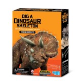 Joc sapa si descopera un dinozaur, Triceratops, Dig a Dinosaur Skeleton, 4M