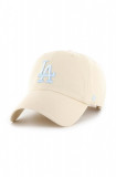 47brand șapcă de baseball din bumbac MLB Los Angeles Dodgers culoarea bej, cu imprimeu B-NLRGW12GWS-NTG, 47 Brand