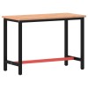 Banc de lucru, 115x55x81,5 cm, lemn masiv de fag si metal