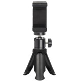 Suport telefon cu prindere pe arcuri, cap cu bila rotativ 360 si surub de blocare, deschidere 5.5, 8 cm, montura 1 4 inch, ABS si metal, negru