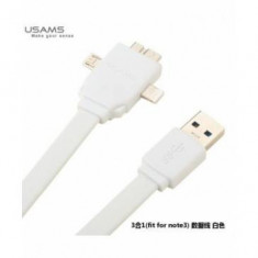 Cablu date Usams 3 in 1 Apple iPhone 5C Alb foto