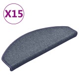 Cumpara ieftin Covorase pentru scari, 15 buc., 65x24x4 cm, gri inchis si albastru, semirotunde, mari