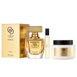 Cumpara ieftin Set cadou Giordani Gold Essenza pentru femei, apa de parfum 50 ml, crema parfumata pentru corp 250 ml si mini parfum de poseta 8 ml, aroma floral-lemn