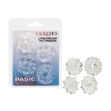 Set 4 Inele Penis Texturate Basic Essentials CalExotics, Transparent