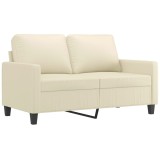 Cumpara ieftin Canapea cu 2 locuri, crem, 120 cm, piele ecologica