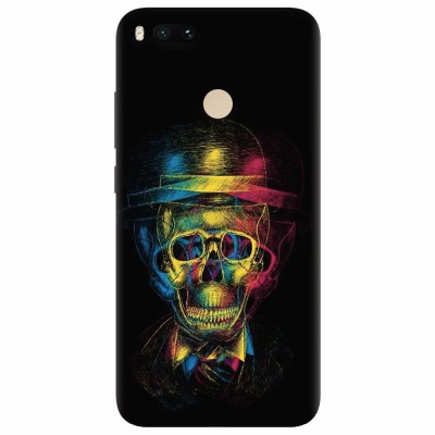 Husa silicon pentru Xiaomi Mi A1, Colorfull skull 3d foto