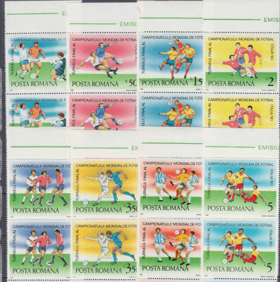 ROMANIA 1990 LP 1237 TURNEUL FINAL CM FOTBAL ITALIA PERECHE SERII MNH foto