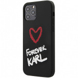 Husa TPU Karl Lagerfeld Forever pentru Apple iPhone 12 / Apple iPhone 12 Pro, Neagra
