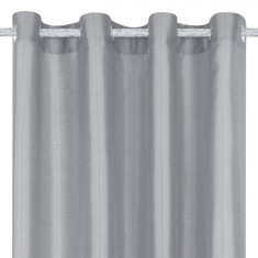 Perdea Decorativă, Model Faux Silk, Inele Metalice, Culoare Gri, Dimensiuni 140x260 cm