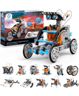 Jucarie constructie STEM , Sillbird RB01, solar robot 12-in-1, 190 Piese pentru copii 8+, functioneaza pe energie solara foto