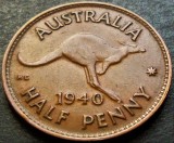Moneda istorica HALF PENNY - AUSTRALIA, anul 1940 *cod 466 - MAI RARA, Australia si Oceania