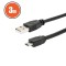 Cablu USB A 2.0 tata - tata B micro USB 3m negru Delight 20327