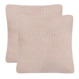vidaXL Perna decorativă Basketweave 2 pcs Roz 45 x 45 cm Bumbac 245100