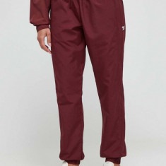 Reebok Classic pantaloni de trening culoarea bordo, neted