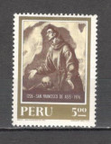 Peru.1976 750 ani moarte Sf.Francisc din Assisi-Pictura CP.16, Nestampilat