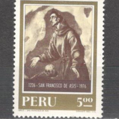 Peru.1976 750 ani moarte Sf.Francisc din Assisi-Pictura CP.16