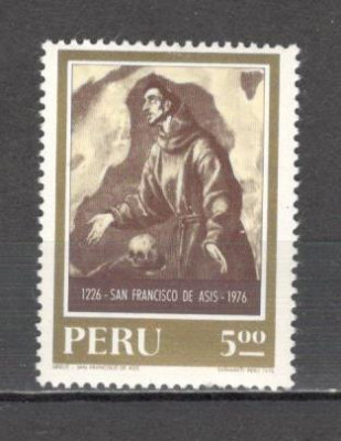 Peru.1976 750 ani moarte Sf.Francisc din Assisi-Pictura CP.16 foto