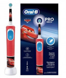 Periuta de dinti electrica pentru copii, Oral-B Vitality PRO Kids 3+, Cars, Rosu