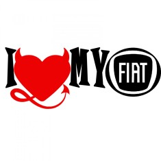 Sticker Auto , zI Love My Fiat, , Autocolant Tuning din Folie Oracal