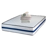 Set Saltea ortopedica, Iris Super Lux Comfort, 140x200x26cm, fermitate tare, cu plasa de arcuri tip Bonell, sistem de aerisire banda Spaceair, Saltsib