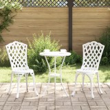 VidaXL Set scaune de grădină, 2 buc., alb, aluminiu turnat