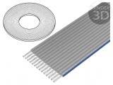Cablu bandă litat PVC gri 100m