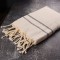 Prosop Plaja | Fouta |Tunis Ivory Cu Dungi Negre 200 x 100 cm