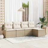 Cumpara ieftin Set de canapele pentru grădină 5 pcs Bej Rattan poli