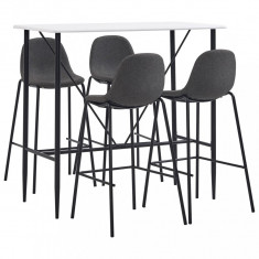 Set mobilier de bar, 5 piese, gri închis, material textil GartenMobel Dekor