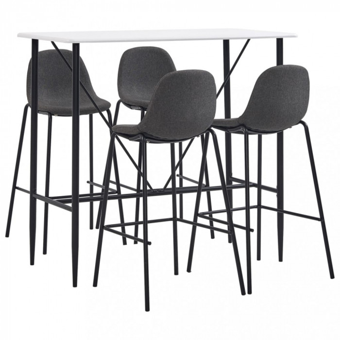 Set mobilier de bar, 5 piese, gri &icirc;nchis, material textil GartenMobel Dekor