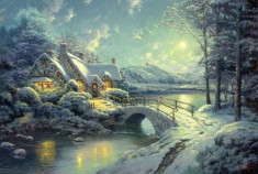 Puzzle Schmidt - 500 de piese - Thomas Kinkade : Christmas Moonlight foto